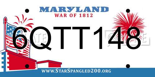 6QTT148 Maryland License Plate