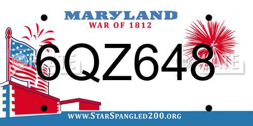 6QZ648 Maryland License Plate