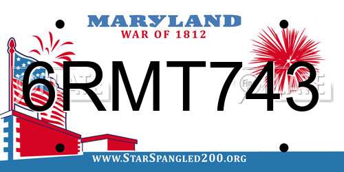6RMT743 Maryland License Plate
