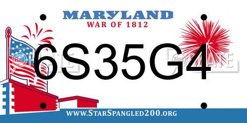 6S35G4 Maryland License Plate
