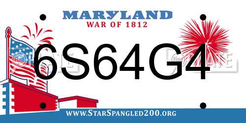 6S64G4 Maryland License Plate