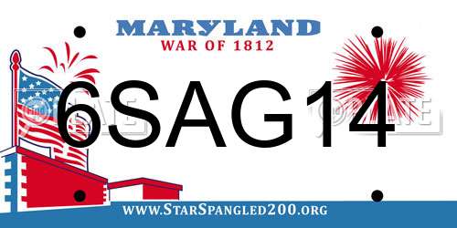 6SAG14 Maryland License Plate