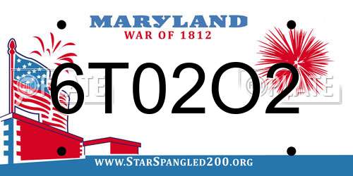 6T02O2 Maryland License Plate