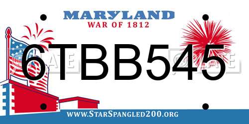 6TBB545 Maryland License Plate