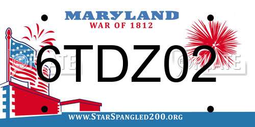 6TDZ02 Maryland License Plate