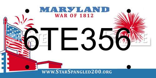 6TE356 Maryland License Plate