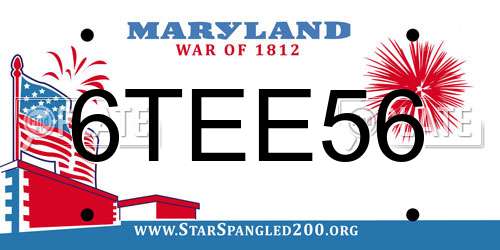 6TEE56 Maryland License Plate