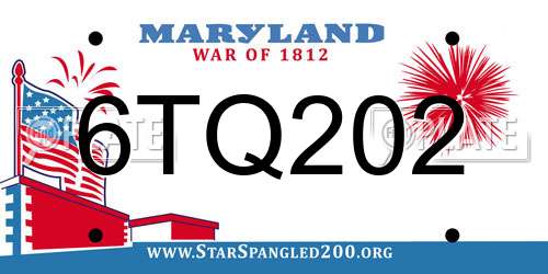 6TQ202 Maryland License Plate