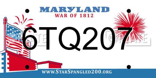 6TQ207 Maryland License Plate