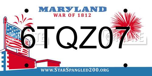 6TQZ07 Maryland License Plate