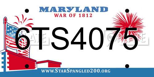 6TS4075 Maryland License Plate