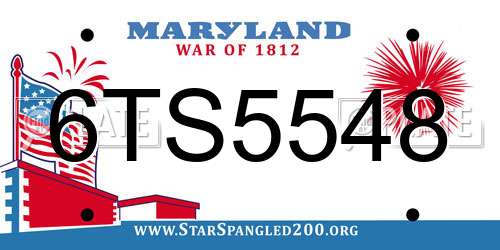 6TS5548 Maryland License Plate