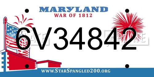 6V34842 Maryland License Plate