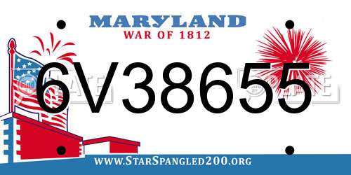 6V38655 Maryland License Plate