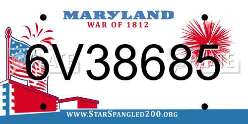 6V38685 Maryland License Plate