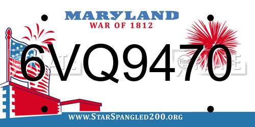 6VQ9470 Maryland License Plate