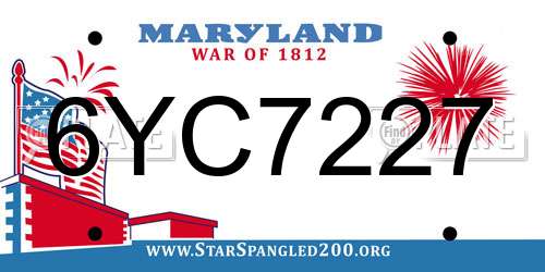 6YC7227 Maryland License Plate
