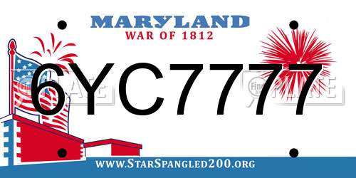 6YC7777 Maryland License Plate