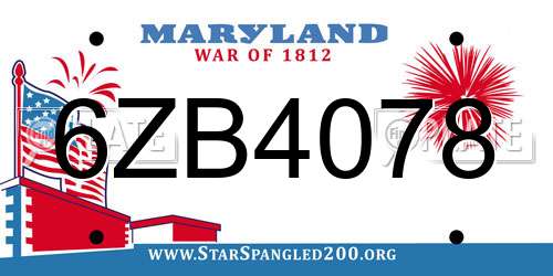 6ZB4078 Maryland License Plate