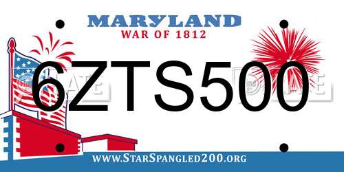 6ZTS500 Maryland License Plate