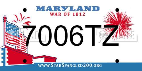 7006TZ Maryland License Plate
