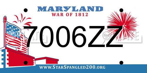 7006ZZ Maryland License Plate