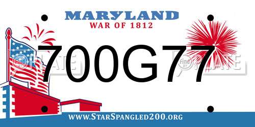 700G77 Maryland License Plate
