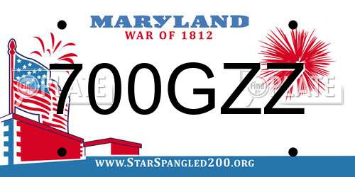 700GZZ Maryland License Plate