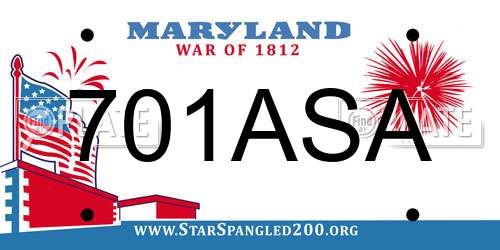 701ASA Maryland License Plate