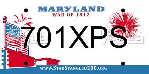 701XPS Maryland License Plate