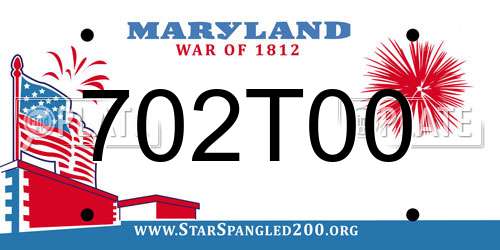 702T00 Maryland License Plate
