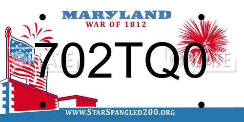702TQ0 Maryland License Plate