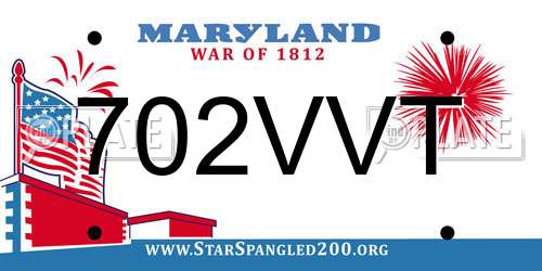 702VVT Maryland License Plate