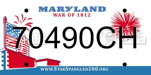 70490CH Maryland License Plate