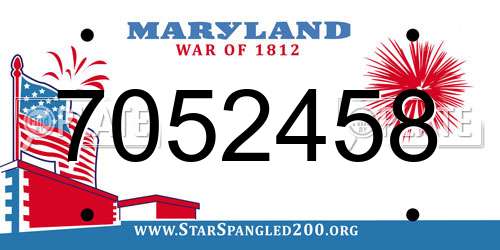 7052458 Maryland License Plate