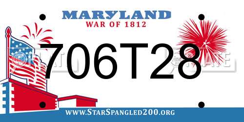 706T28 Maryland License Plate