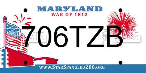 706TZB Maryland License Plate