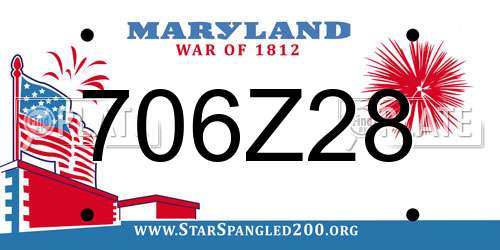 706Z28 Maryland License Plate