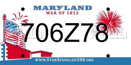 706Z78 Maryland License Plate