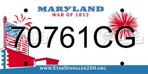 70761CG Maryland License Plate