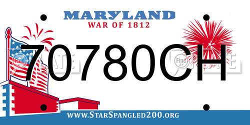 70780CH Maryland License Plate
