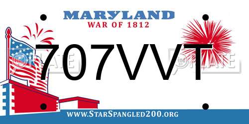 707VVT Maryland License Plate