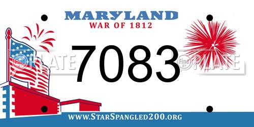 7083 Maryland License Plate