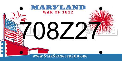 708Z27 Maryland License Plate