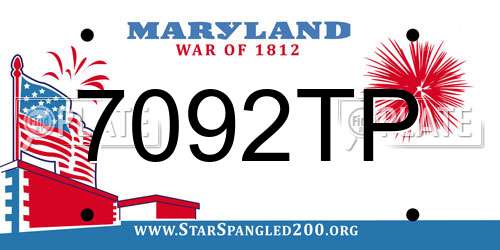 7092TP Maryland License Plate
