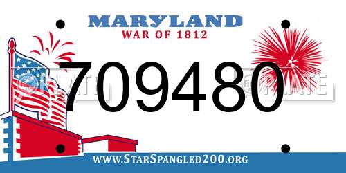 709480 Maryland License Plate