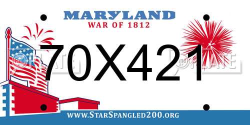 70X421 Maryland License Plate