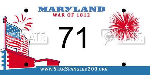 71 Maryland License Plate