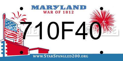 710F40 Maryland License Plate