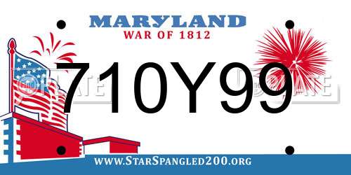 710Y99 Maryland License Plate